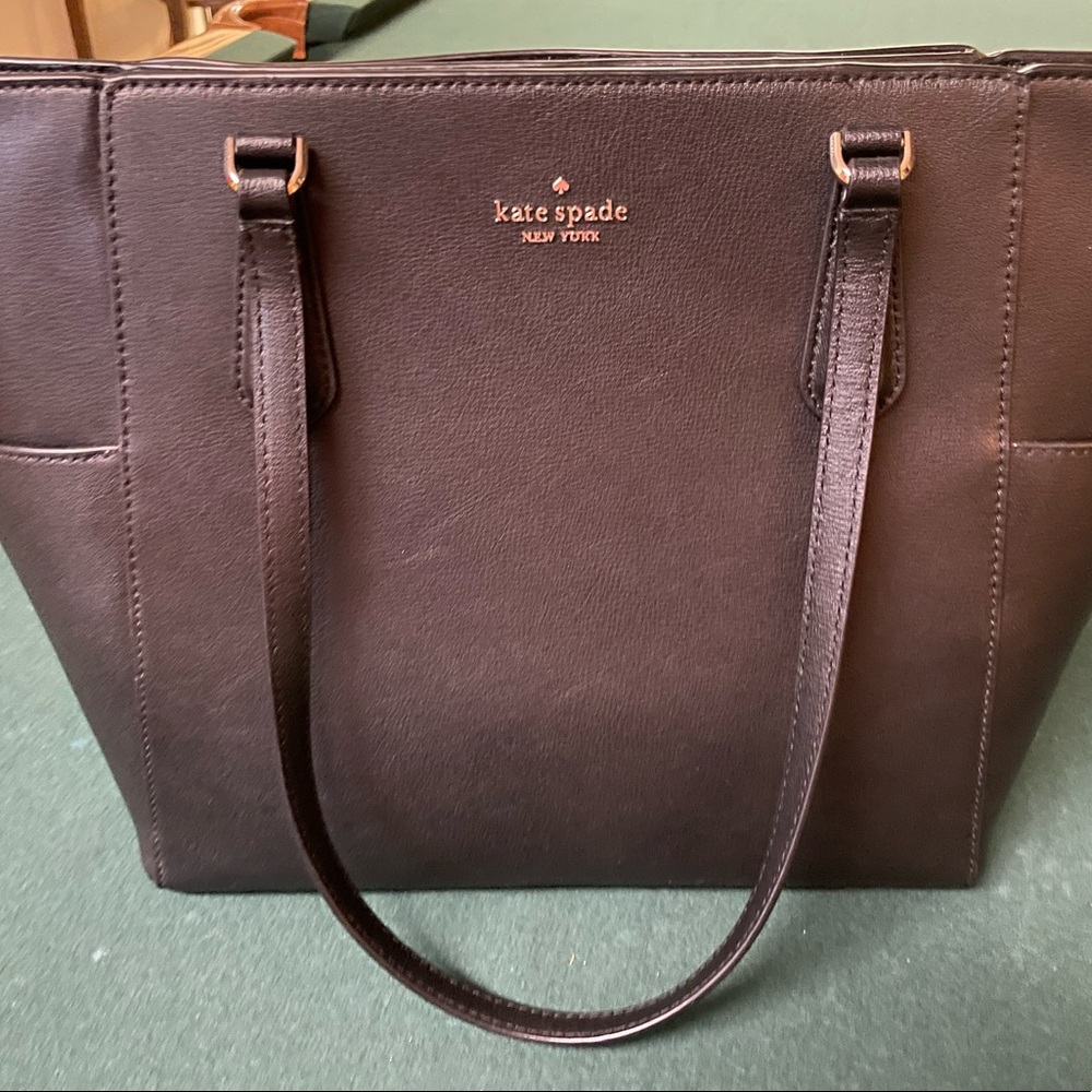 Black Leather Kate Spade Large Tote
